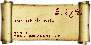 Skolnik Évald névjegykártya